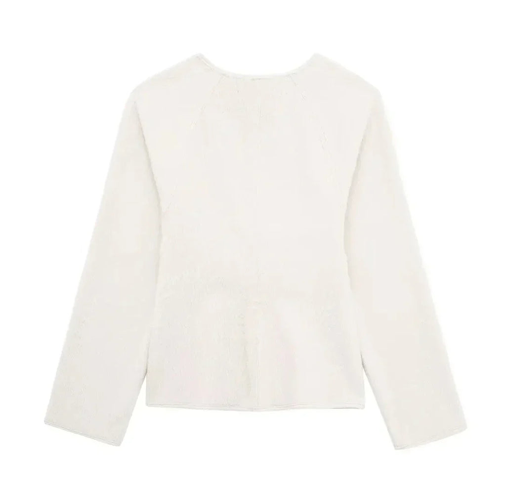 Alysha מעיל צמר בגזרת וי עם אבזמים