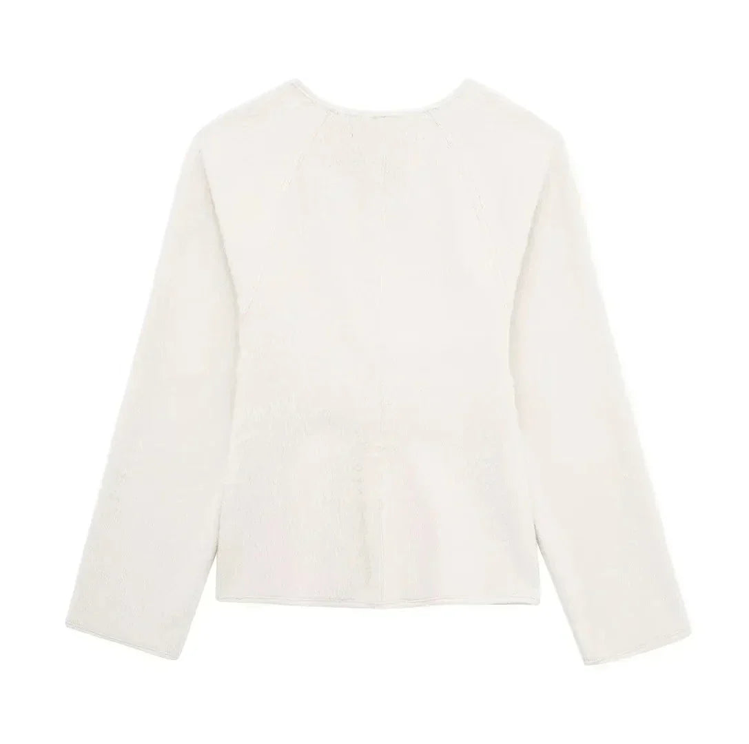 Alysha מעיל צמר בגזרת וי עם אבזמים